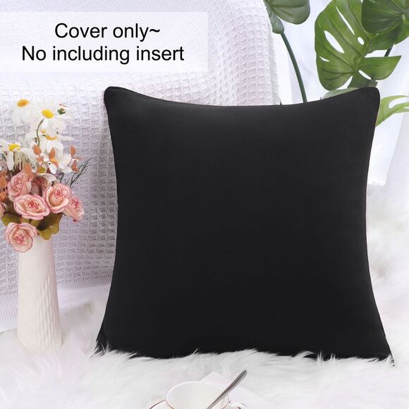Square Throw Pillow Case Cushion Cover Home Sofa 18" x 18" Black - Picture 5 of 6